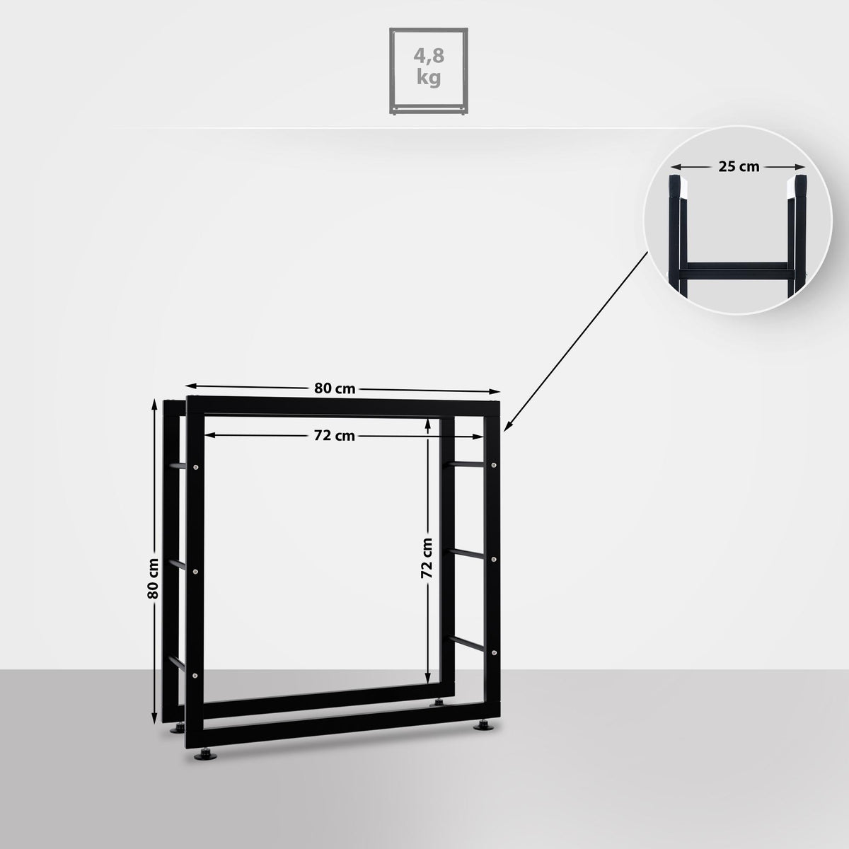 CLP Kaminholzständer Keri V2 25x80x80 – Produktabbildung 2