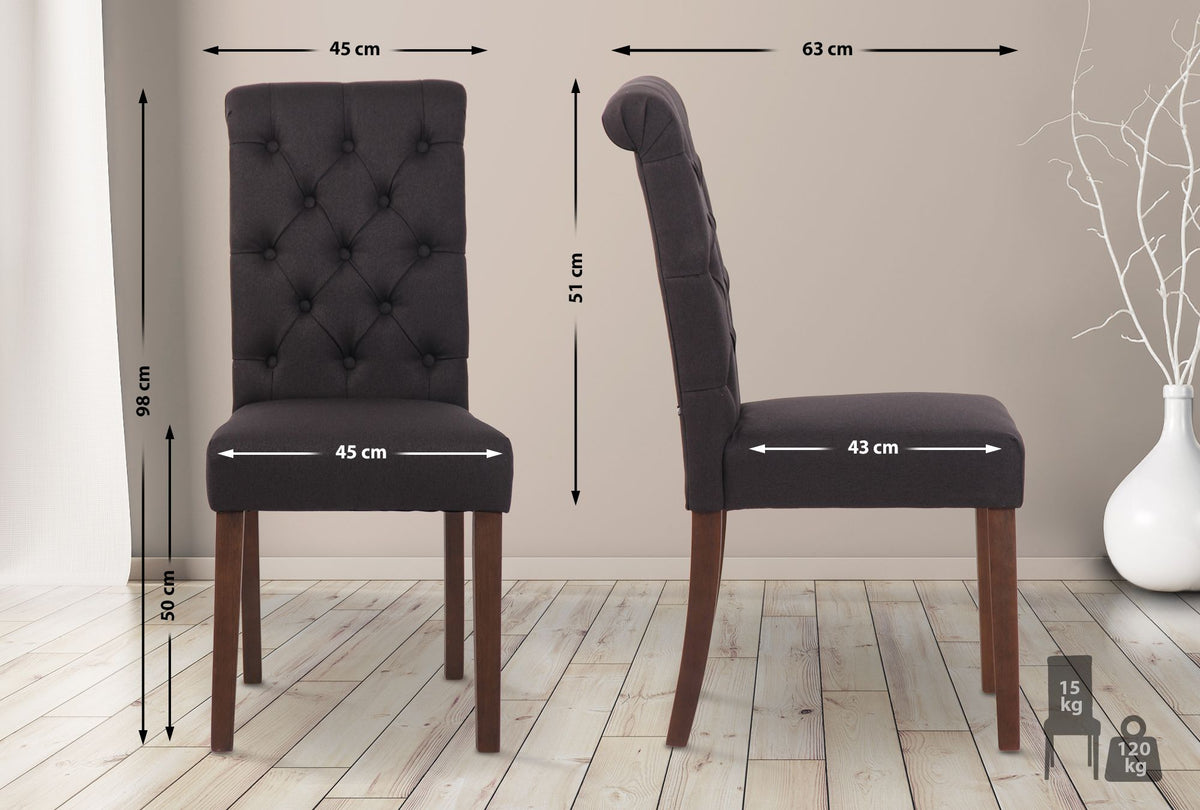 CLP 2er Set Esszimmerstühle Lisburn Stoff – Produktabbildung 2