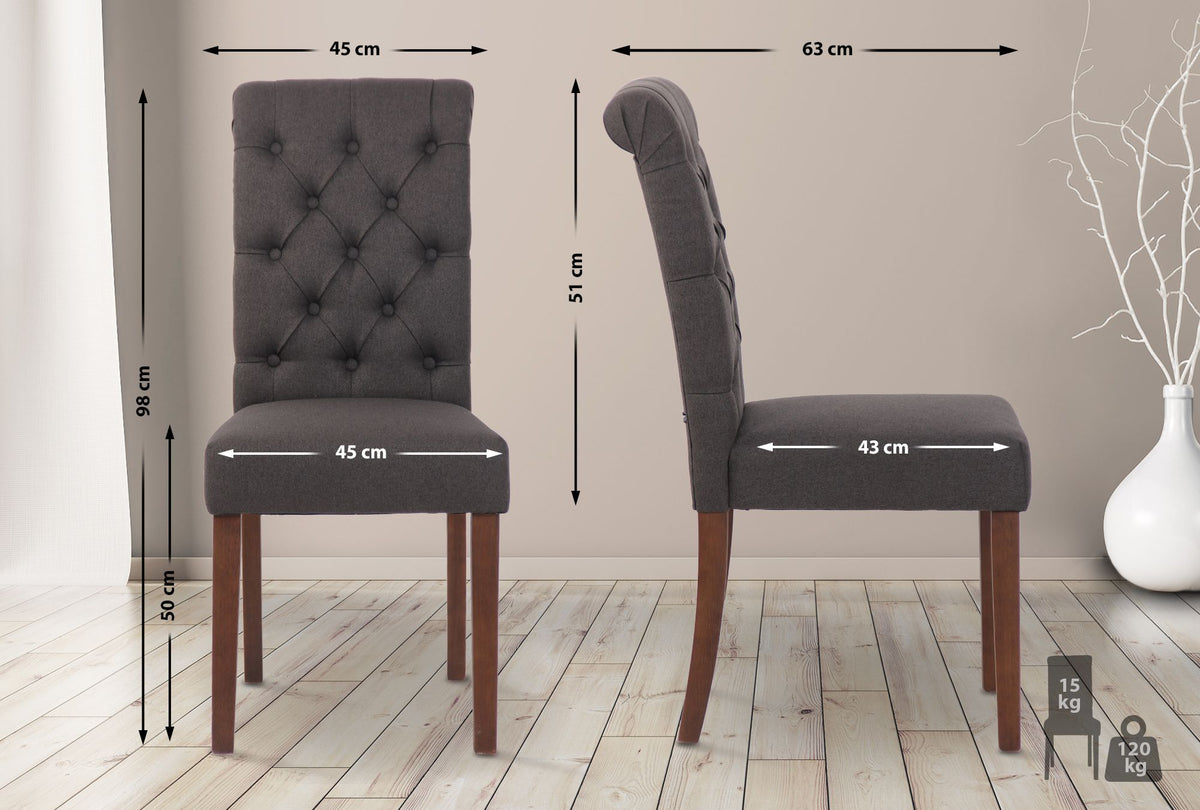 CLP 2er Set Esszimmerstühle Lisburn Stoff – Produktabbildung 9