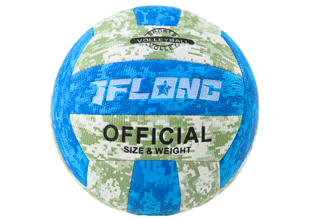 LEAN Toys Blau und schwarzer Volleyballball, Größe 5, bunt