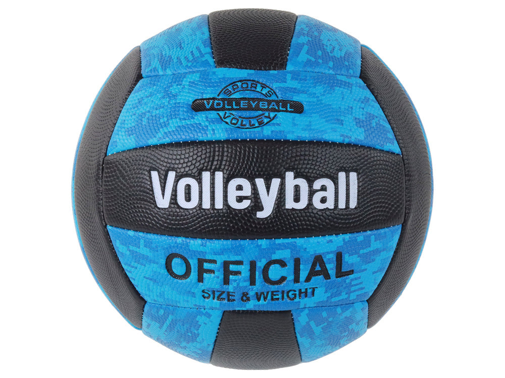 LEAN Toys Blauer und schwarzer Volleyballball, Größe 5, bunt