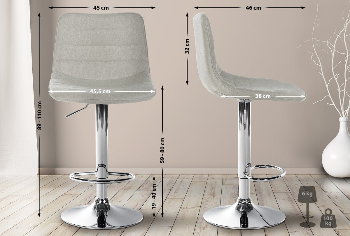 CLP 2er Set Barhocker Lex Stoff C – Produktabbildung 2
