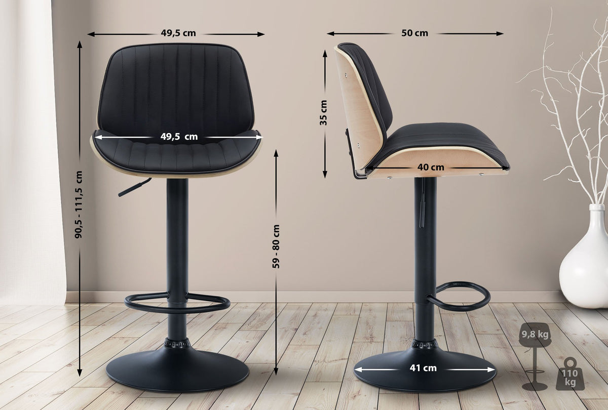 CLP 2er Set Barhocker Nova Kunstleder – Produktabbildung 2