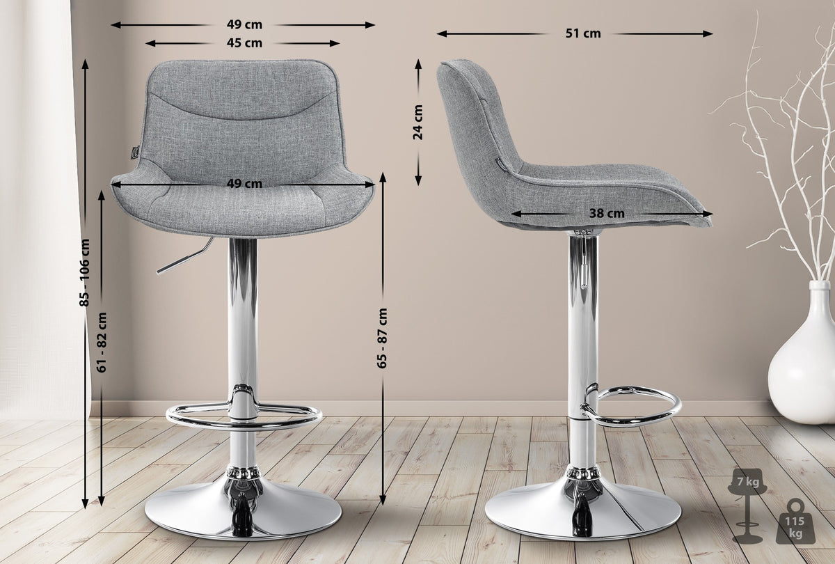 CLP Barhocker Vonore Stoff chrom – Produktabbildung 10