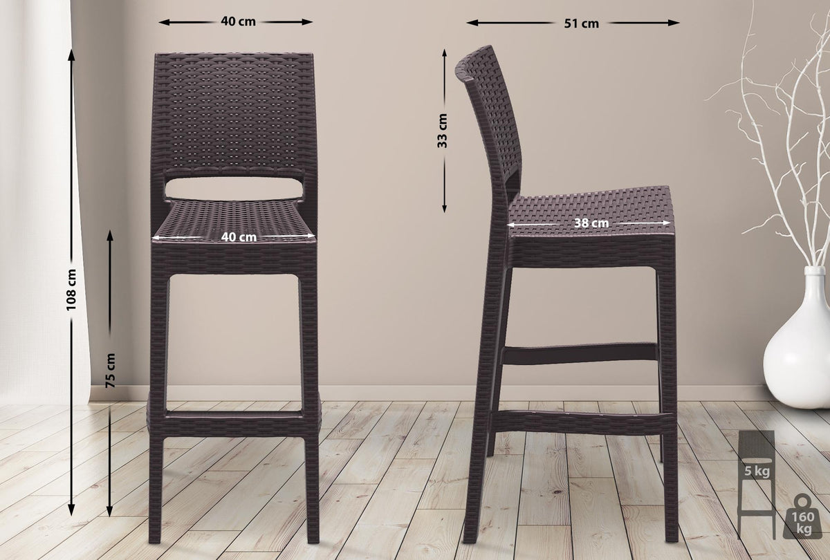 CLP 4er Set Barhocker Jamaica – Produktabbildung 2
