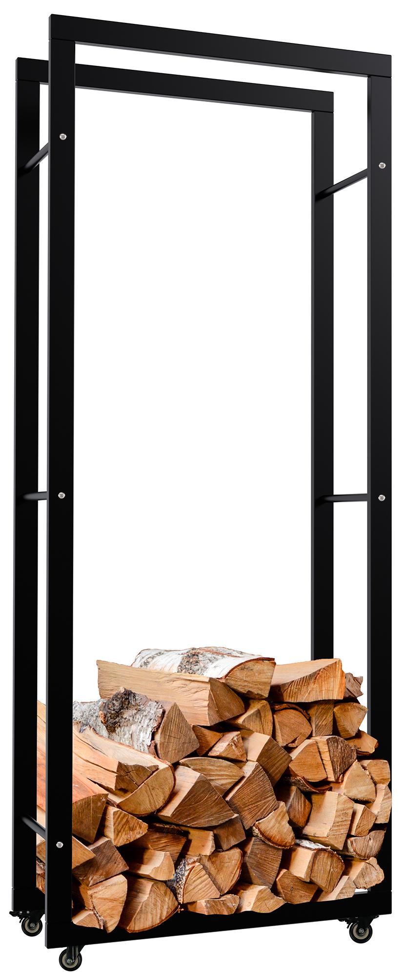 CLP Kaminholzständer Keri mit Rollen 25x60x150