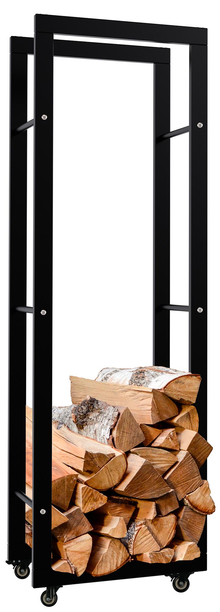 CLP Kaminholzständer Keri mit Rollen 25x40x125