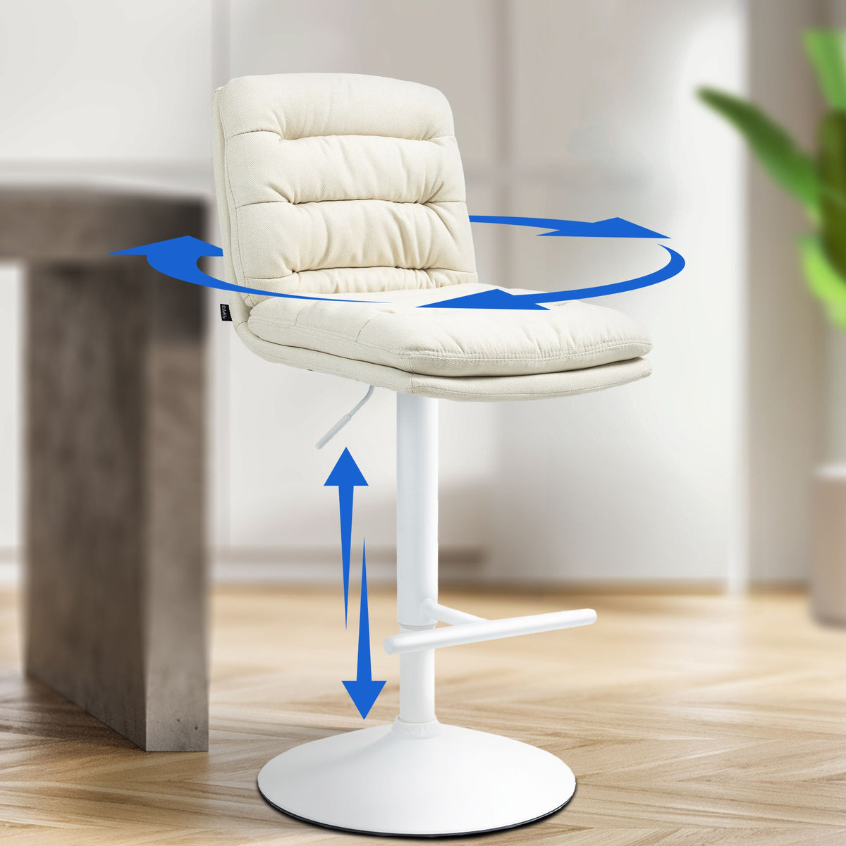 CLP Barhocker Damar Stoff weiß – Produktabbildung 3