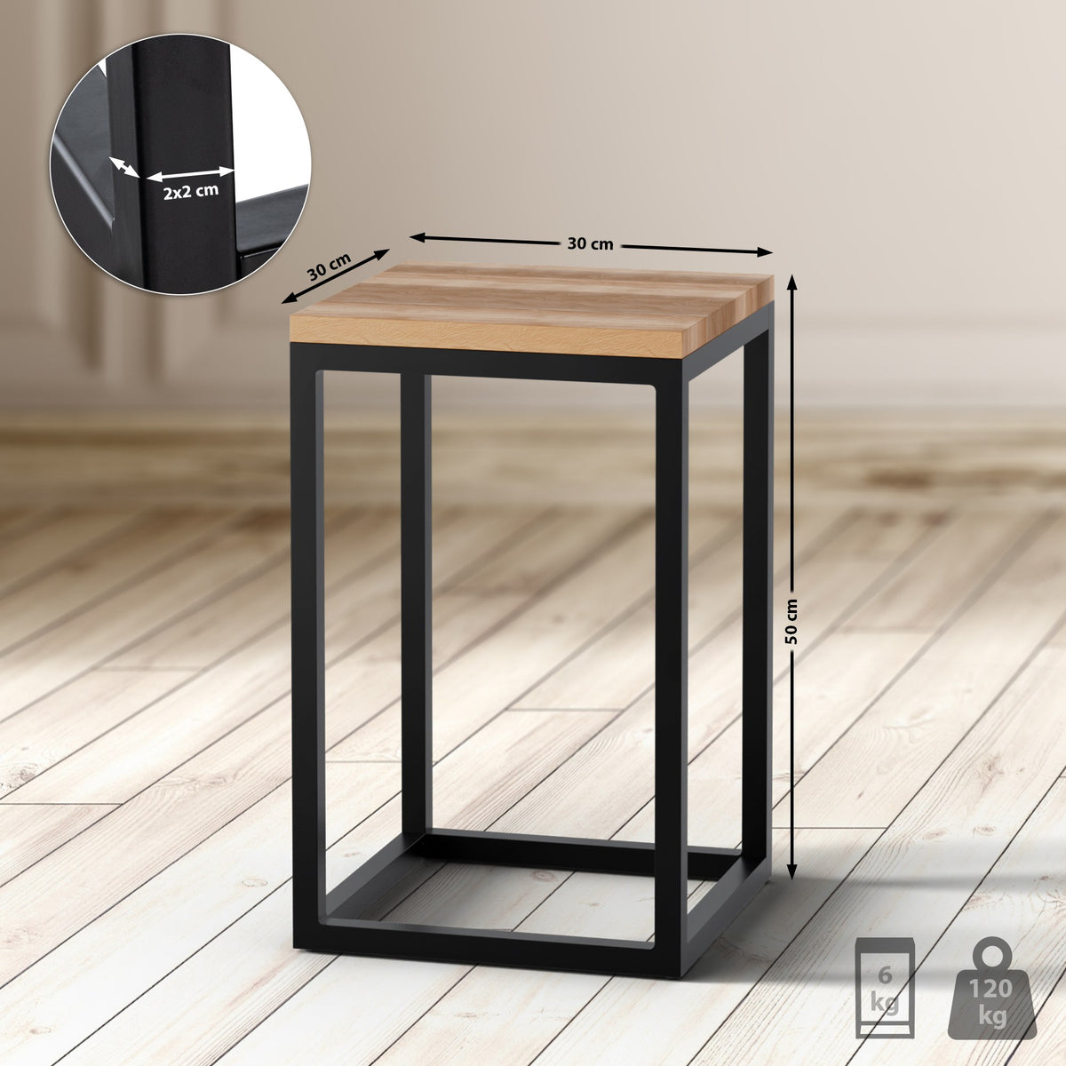 CLP Beistelltisch Manteo 30x30x50 cm – Produktabbildung 2