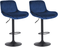 CLP 2er Set Barhocker Solon Schwarz Samt