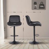 CLP 2er Set Barhocker Solon Schwarz Samt – Produktabbildung 9