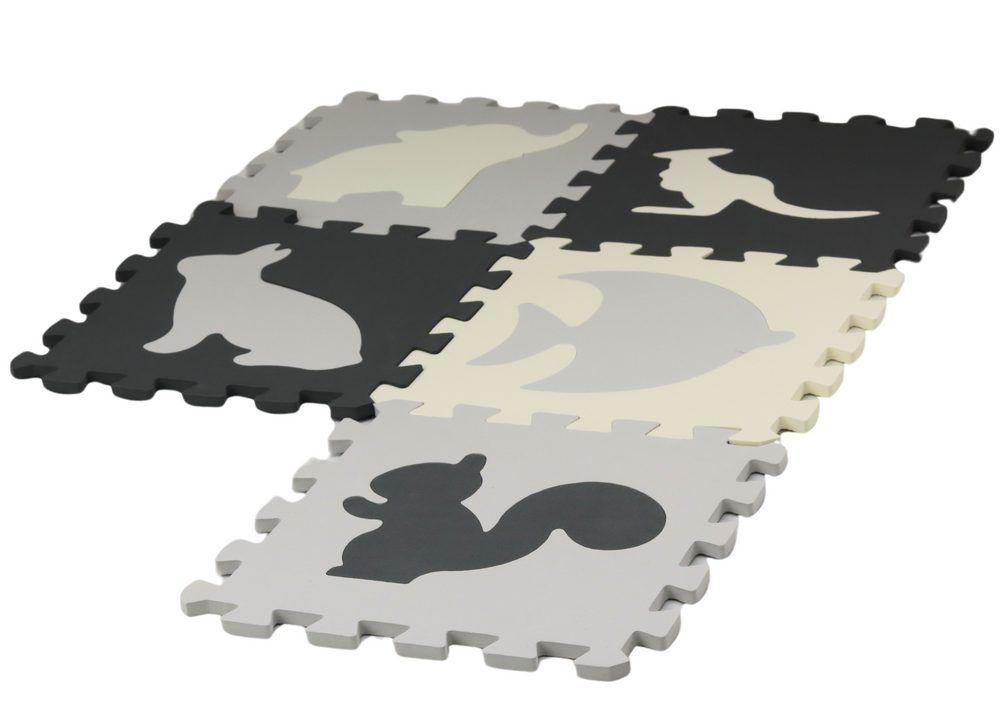 LEAN Toys Weiche Puzzlematte, kontrastierender pädagogischer EVA-Schaum, Grau, 28 Teile – Produktabbildung 2