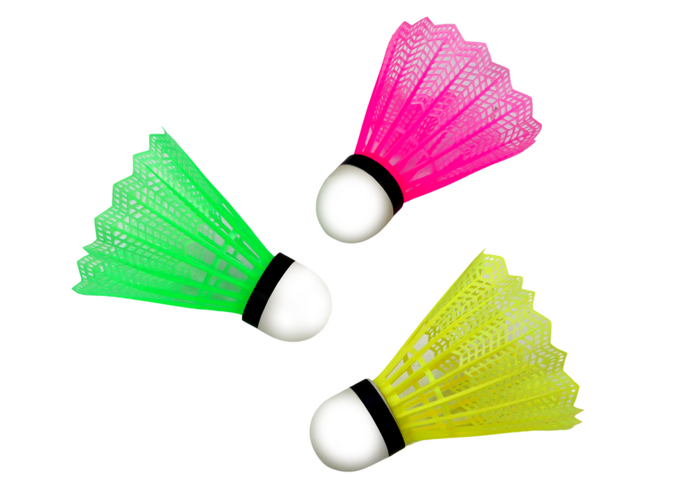 LEAN TOYS Satz Badminton-Federbälle, 3-teilig, klassisch, bunt – Produktabbildung 2