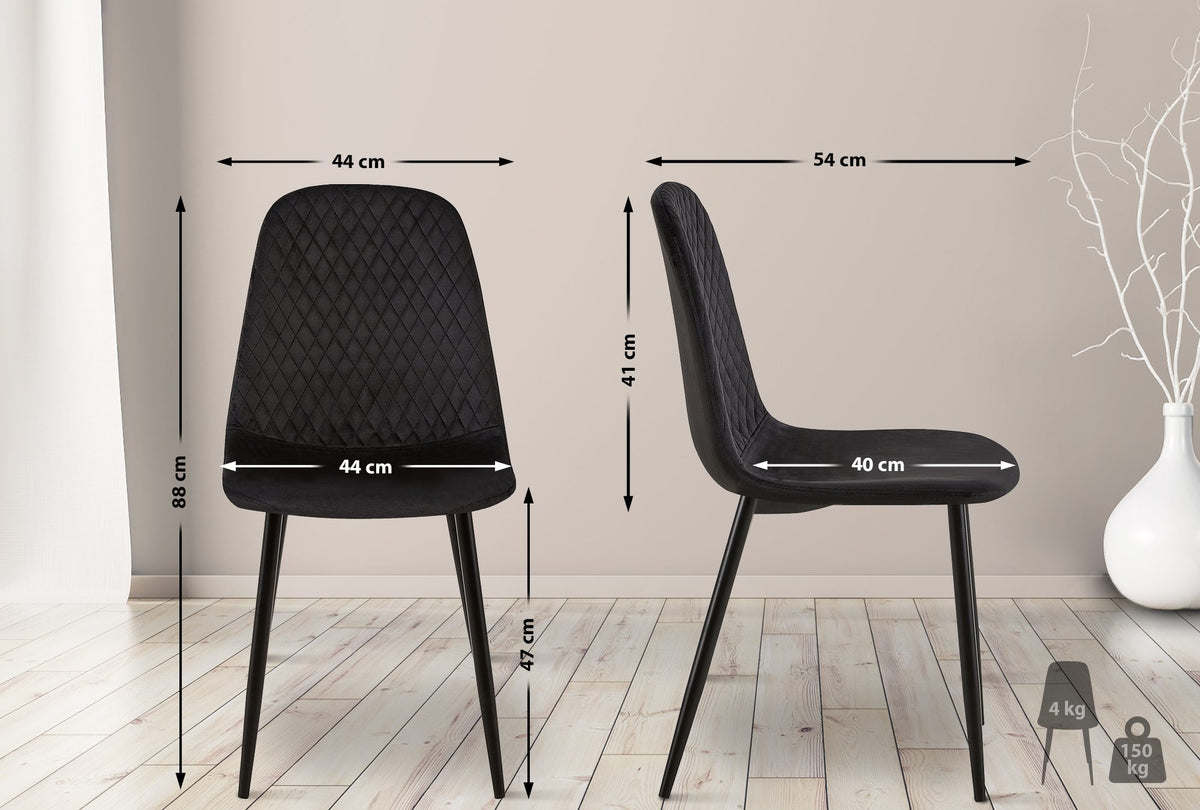 CLP 4er Set Stühle Giverny Samt – Produktabbildung 2