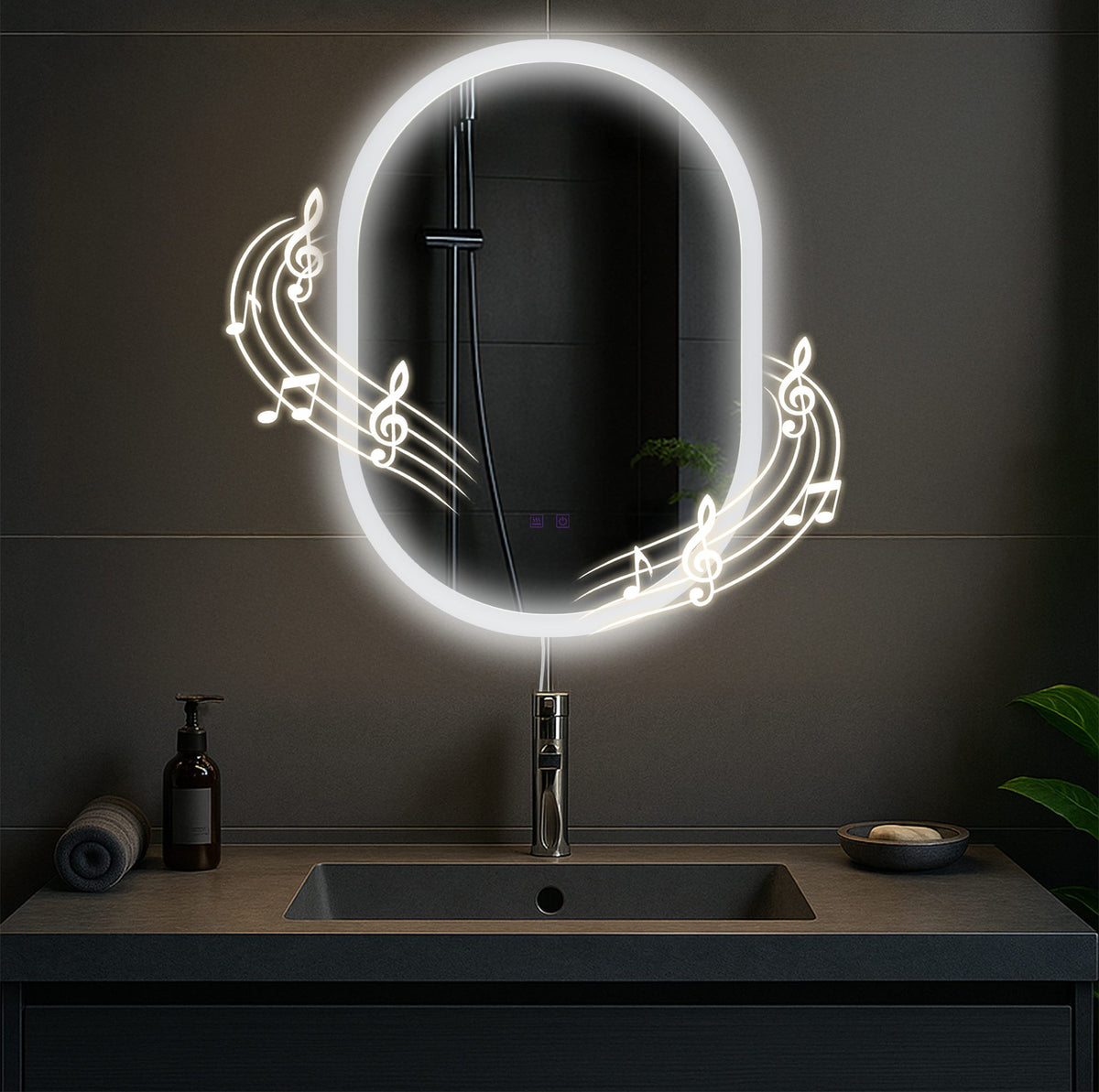 CLP Badspiegel Karishma 70x50 mit Bluetooth