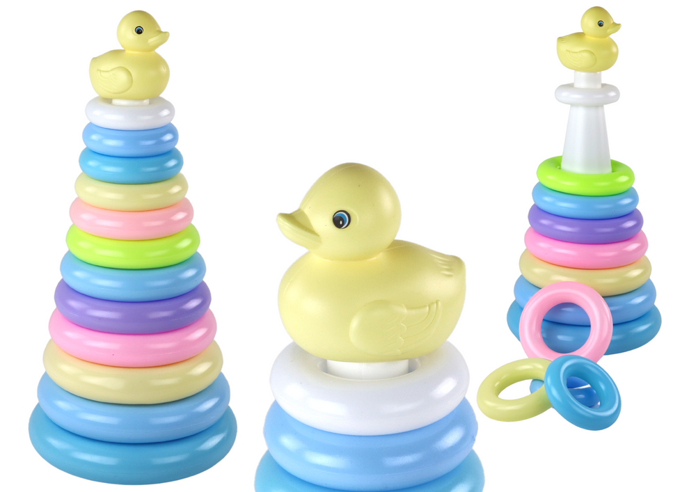LEAN Toys Pyramiden-Entenpuzzle 12 Kreise 39 cm x 17,5 cm x 17,5 cm