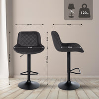 CLP 2er Set Barhocker Kasson Samt – Produktabbildung 10