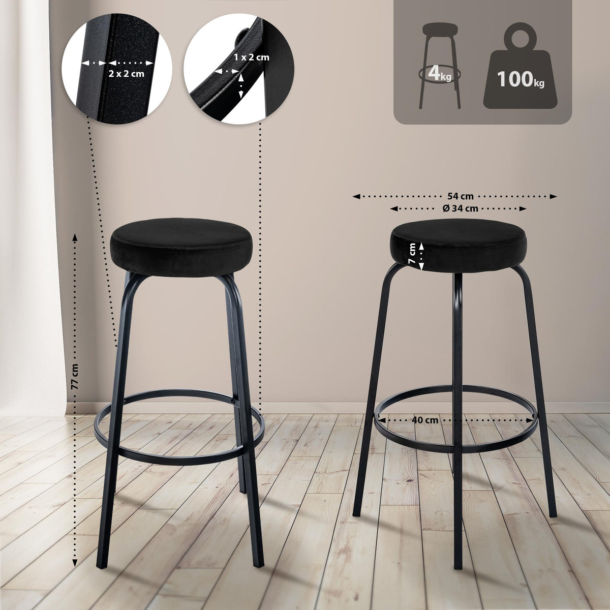 CLP Barhocker Kamari Samt – Produktabbildung 9
