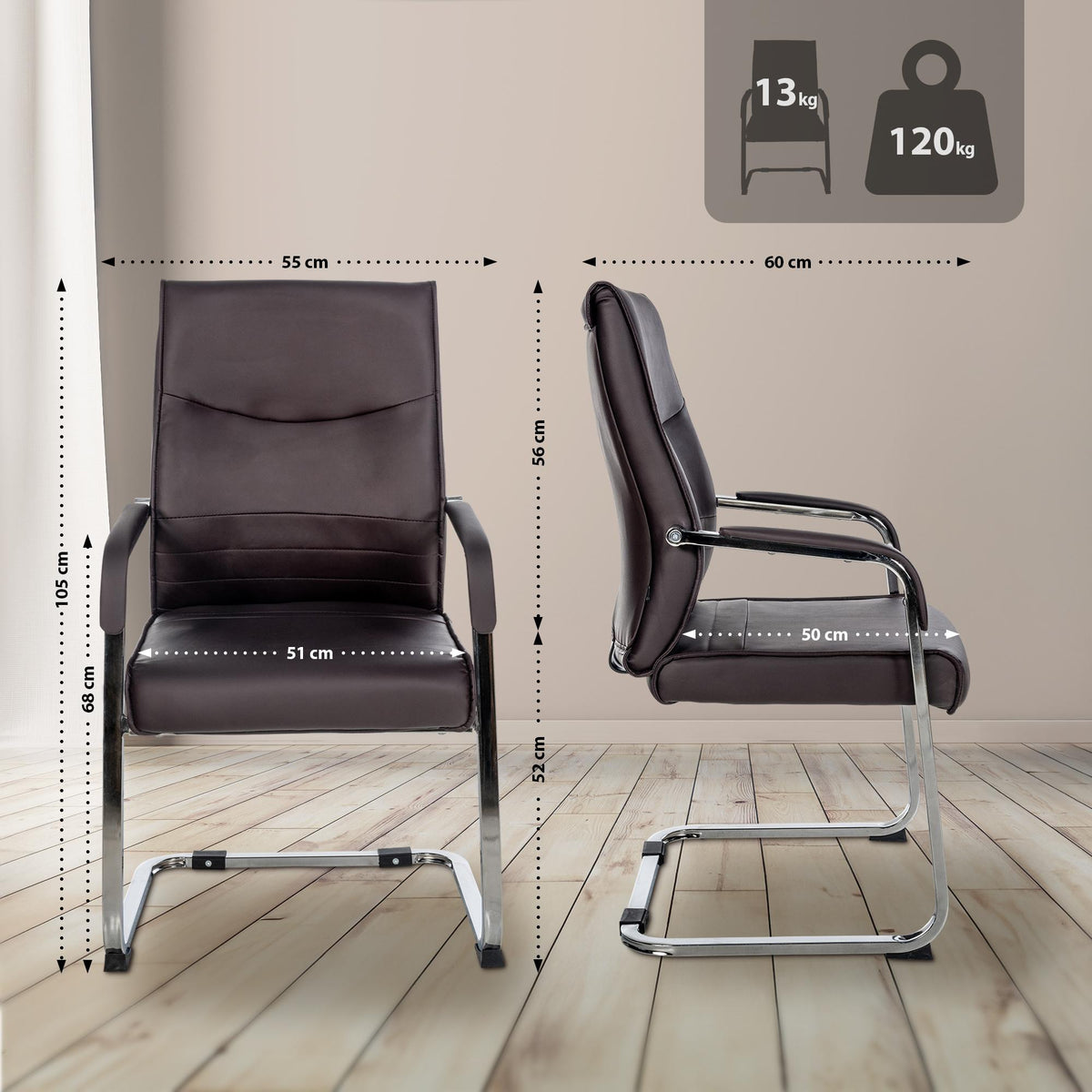 CLP 2er Set Besucherstuhl Hobart – Produktabbildung 2