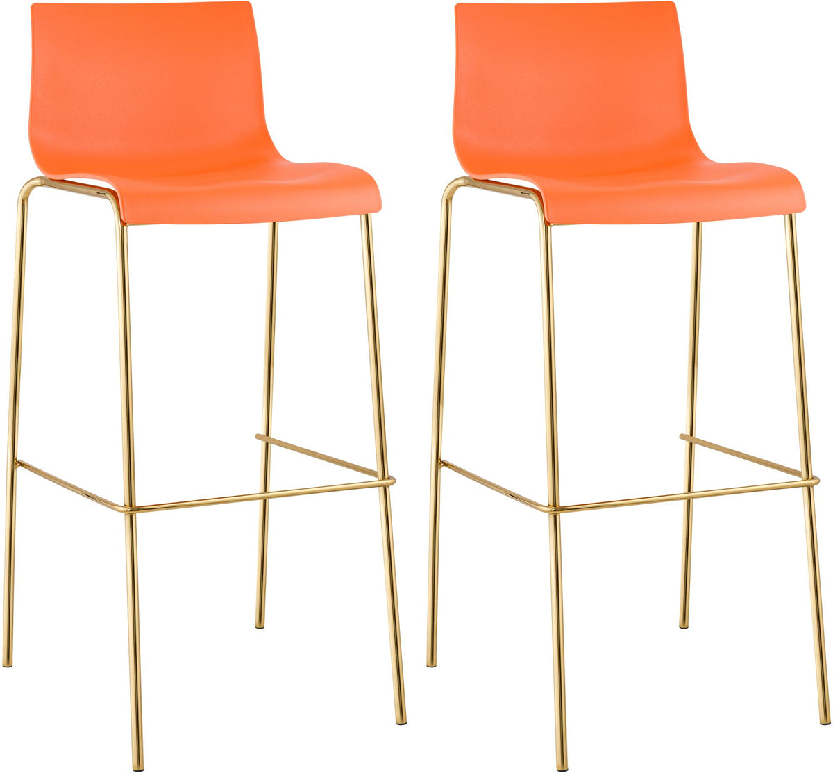 CLP 2er Set Barhocker Hoover Kunststoff 4-Fuß Gold