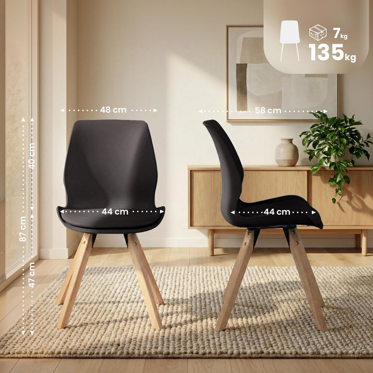 CLP 2er Set Stuhl Luna Kunststoff – Produktabbildung 2