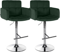 CLP 2er Set Barhocker Los Angeles Samt chrom