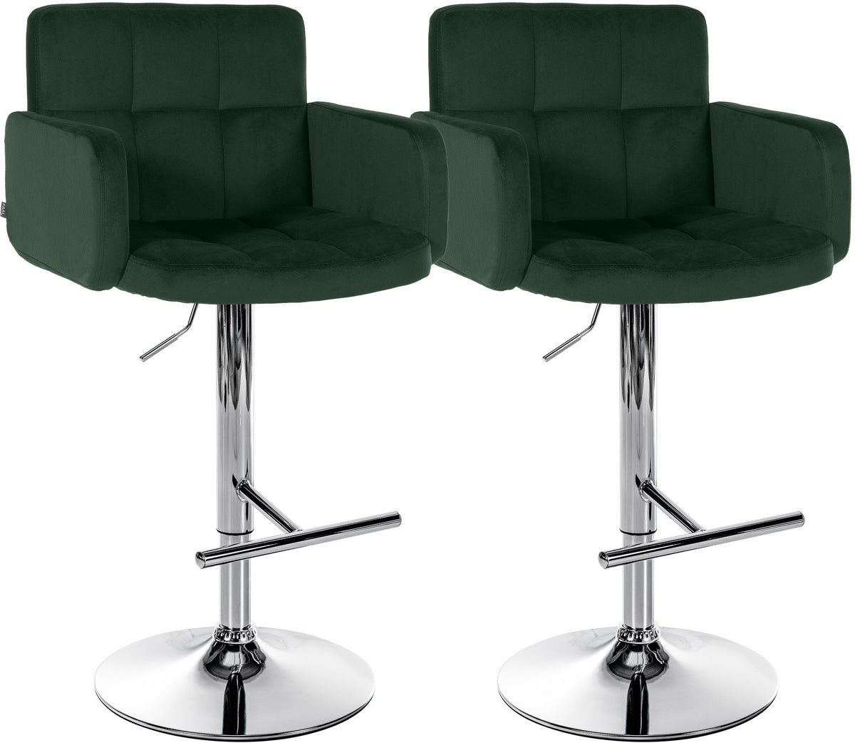 CLP 2er Set Barhocker Los Angeles Samt chrom