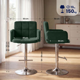 CLP 2er Set Barhocker Los Angeles Samt chrom – Produktabbildung 2