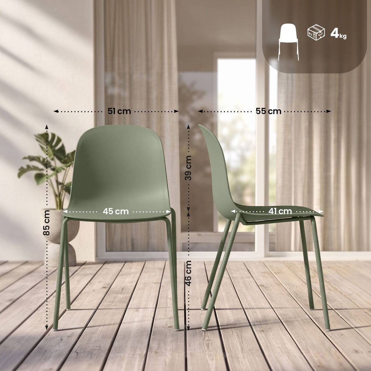 CLP 4er Set Stuhl Hardin – Produktabbildung 2