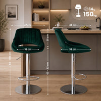CLP 2er Set Barhocker HD Milet C Samt – Produktabbildung 2