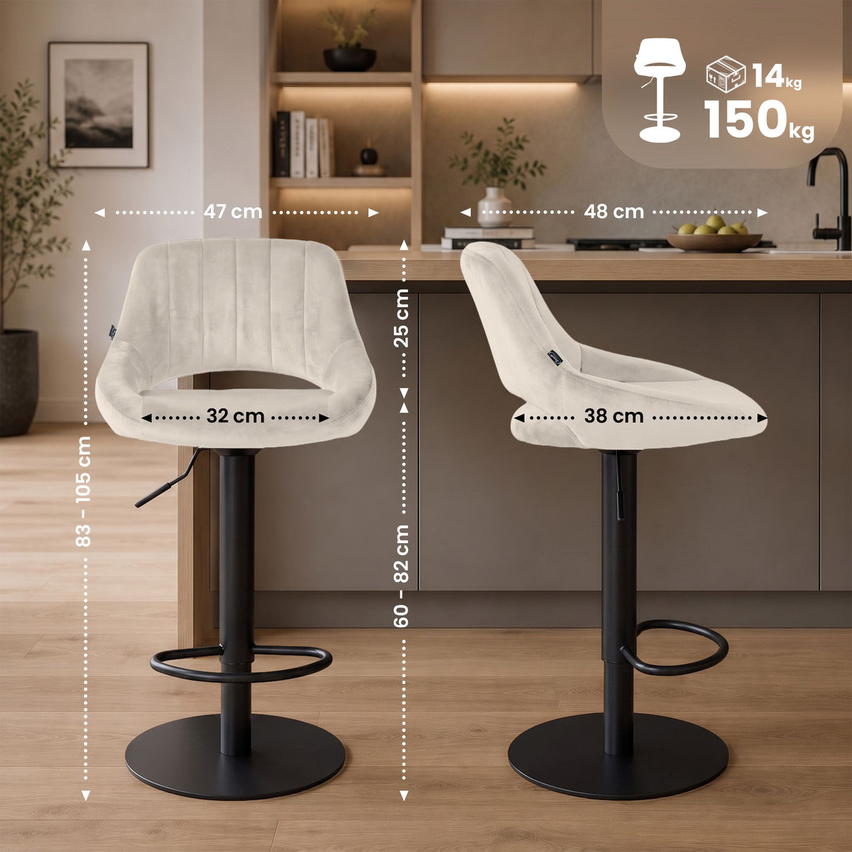 CLP Barhocker HD Milet B Samt – Produktabbildung 2