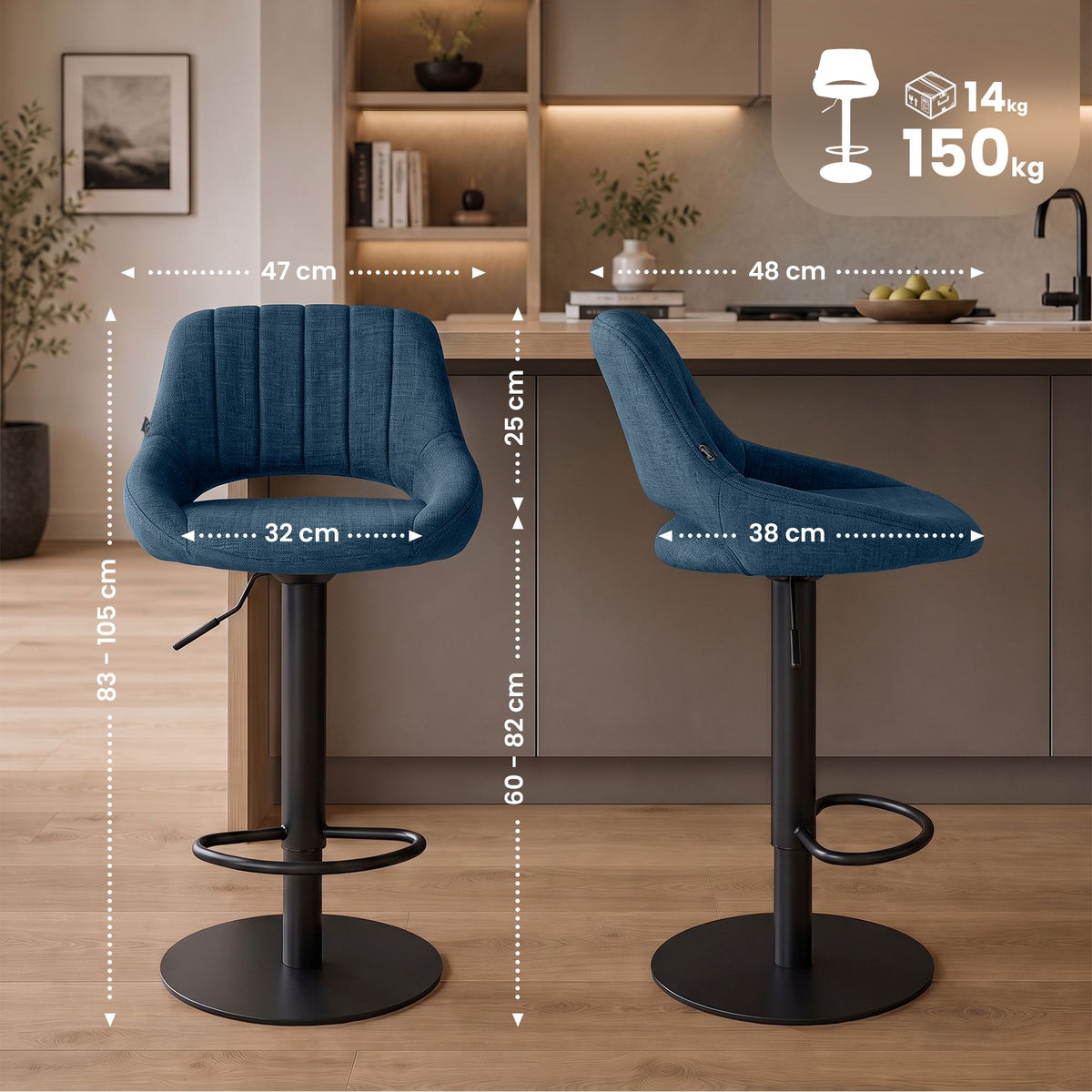 CLP Barhocker HD Milet B Stoff – Produktabbildung 2