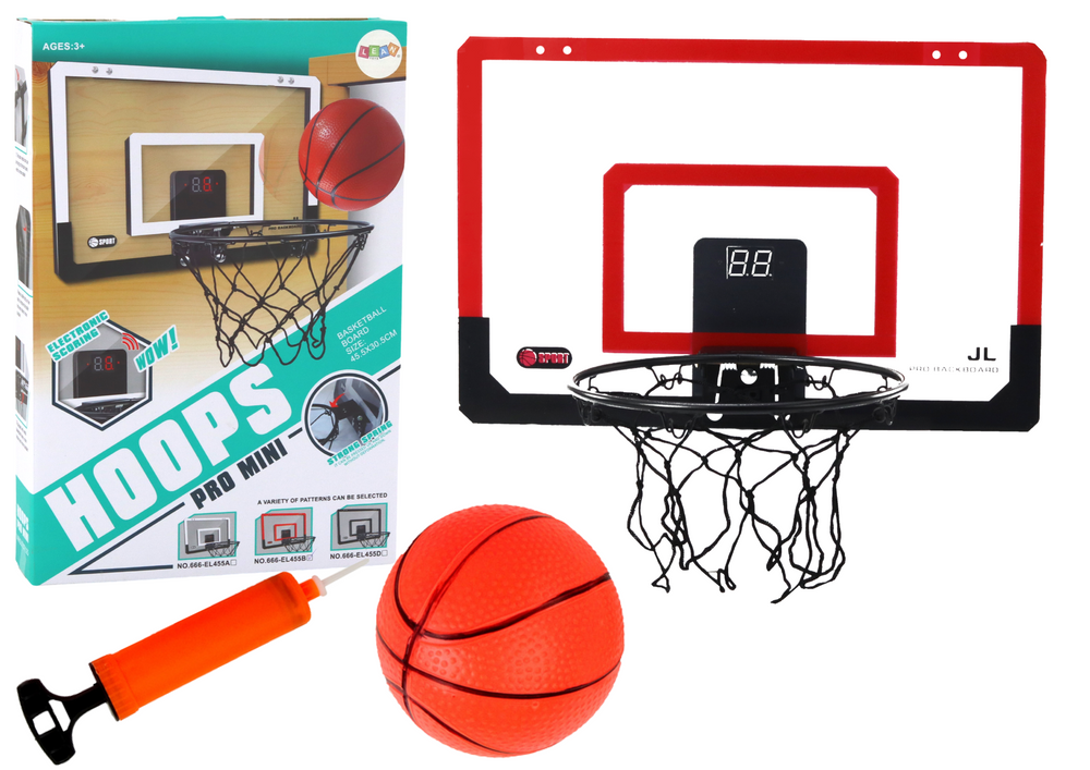 LEAN Toys Basketball-Rückwand, elektronischer Korb, Punktezähler, Geräusche