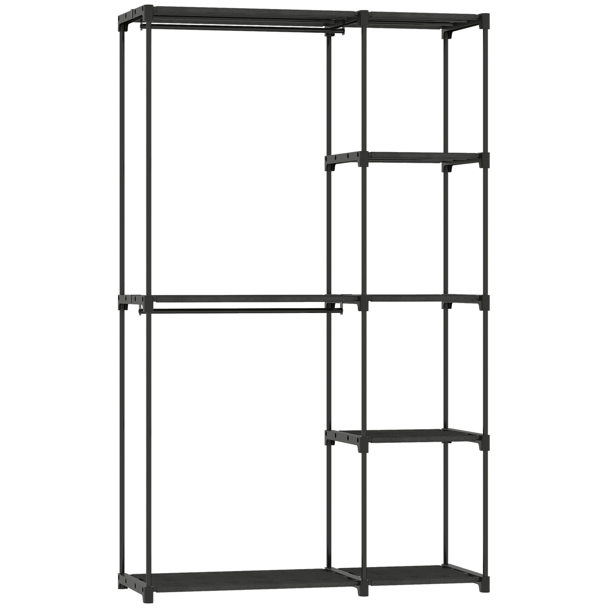 HOMCOM Stoffschrank Kleiderschrank mit Kleiderstange, Ablagen, für Schlafzimmer, Ankleidezimmer, 111 x 43 x
