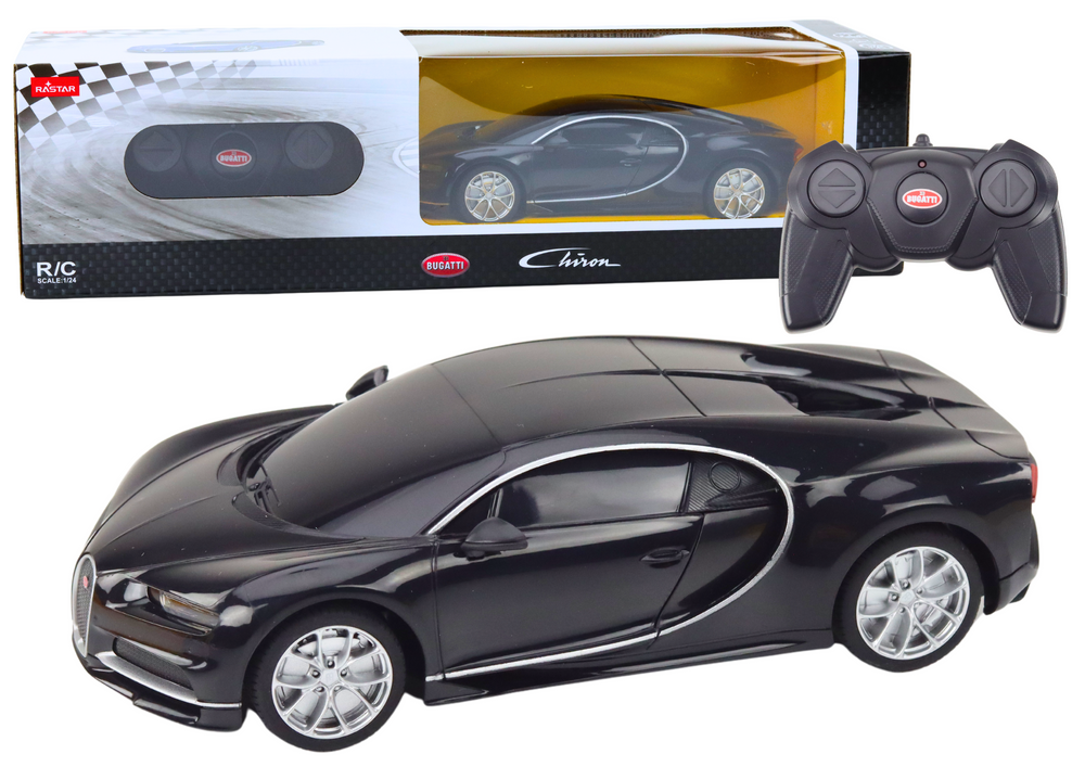 Rastar Bugatti Veyron Chiron ferngesteuertes Auto RC Schwarz 1:24