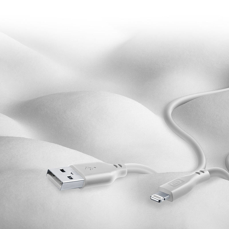 Cellularline Soft Cable - USB-A to Lightning cable MFi certified 1.2 m (grey) – Produktabbildung 2