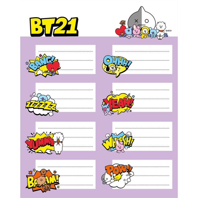 Line Friends BT21 - Set 16 samolepek für Hefte/knih – Produktabbildung 2
