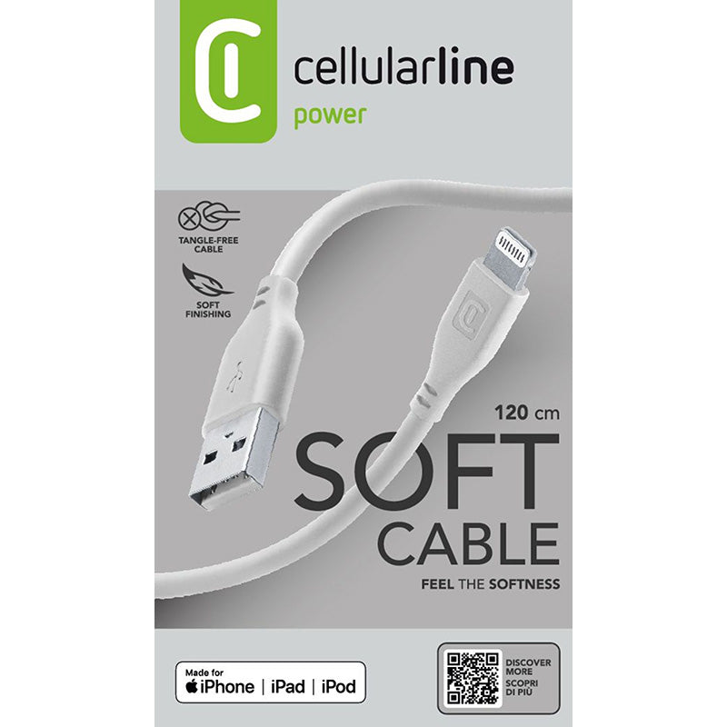 Cellularline Soft Cable - USB-A to Lightning cable MFi certified 1.2 m (grey) – Produktabbildung 5