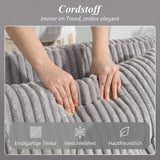 HOMCOM 2-Sitzer Sofabett, Cordbezug, zum Schlafsofa umwandelbar, 2 Kissen, Seitentaschen, 157 x 190 cm – Produktabbildung 6