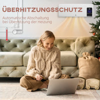 HOMCOM Elektro-Heizung, Wandmontage, Schwingfunktion, 2 Modi, Timer, LED-Anzeige, Weiß – Produktabbildung 6