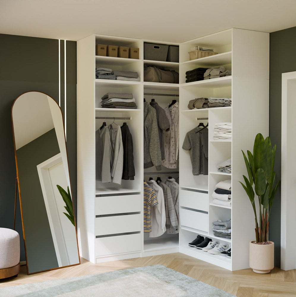 AUFSATZ 60 OPENO WEISS Regal für modulare Garderobe 60 cm Schlafzimmer – Produktabbildung 2