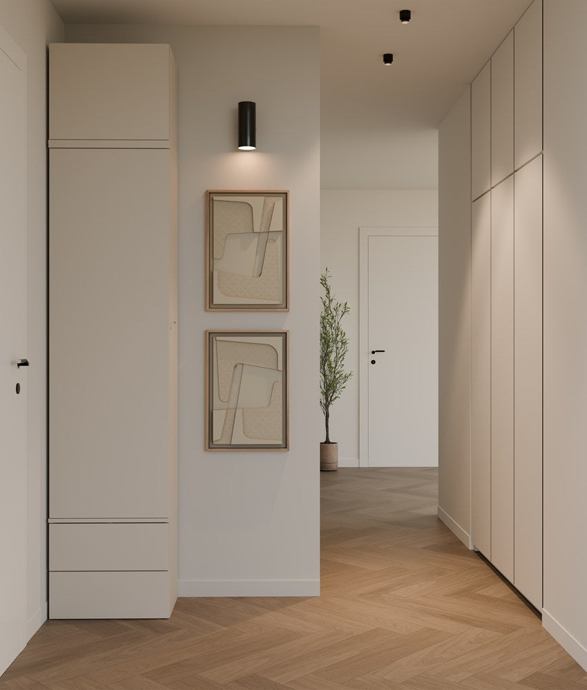 Garderobe HAGA 1SZ2S Schrank 2 Schubladen für Flur KASCHMIR BEIGE 238x50x35 cm – Produktabbildung 2