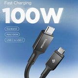 Spigen EB10020CC Essential - Kabel USB-C für USB-C PD 100W 2m (schwarz) – Produktabbildung 2