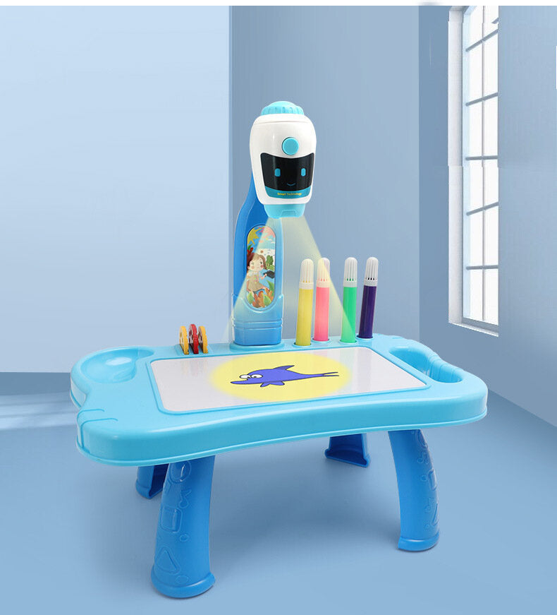 LEAN Toys Mini-Projektor-Robotertisch 2in1 Zubehör Blau – Produktabbildung 4