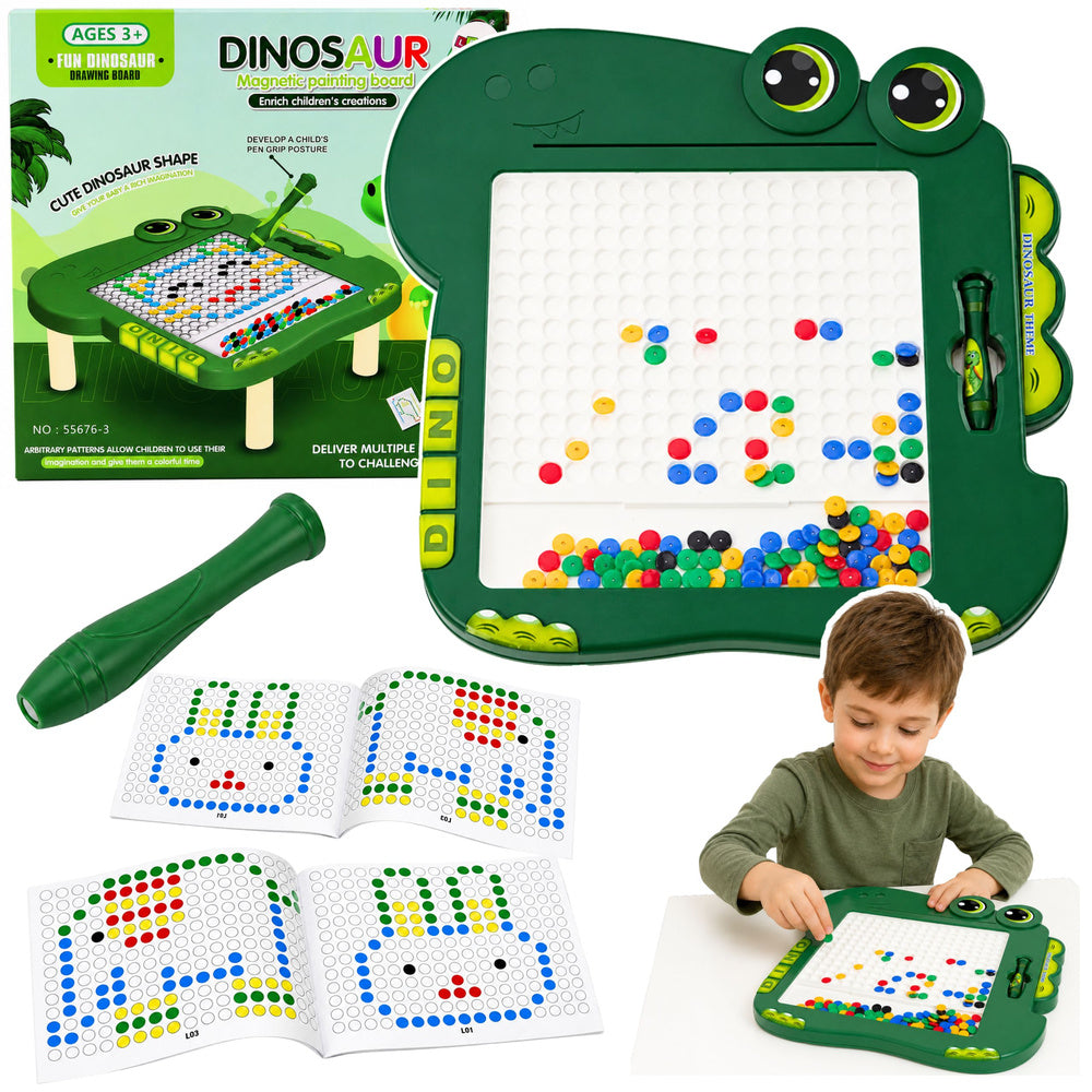 LEAN Toys Pädagogische Magnettafel Dinosaurier Pad Puzzle Grün