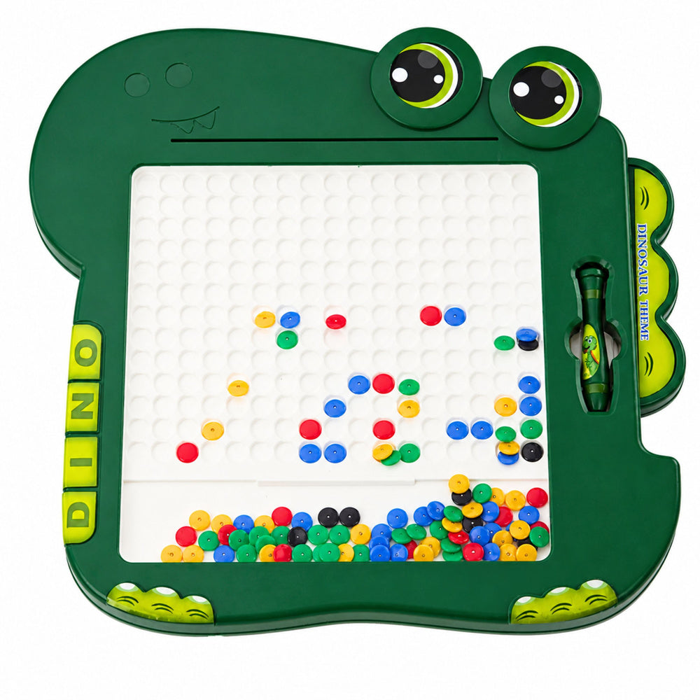 LEAN Toys Pädagogische Magnettafel Dinosaurier Pad Puzzle Grün – Produktabbildung 2