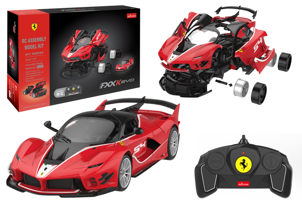 Bausteine Auto RC Rastar 1:18 Ferrari FXXK EVO Rot 88 Teile