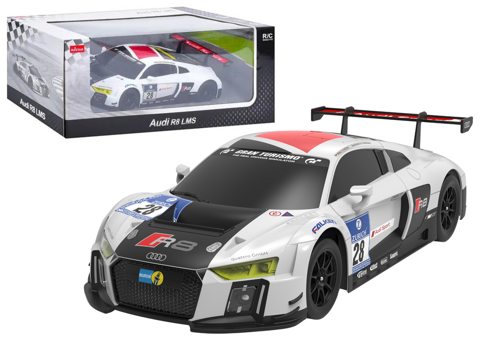 Rastar Auto R/C 1:24 Ferngesteuerter Sport AUDI R8 LMS Weiß und Schwarz