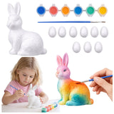 LEAN TOYS Osterset Styropor-Eier 9-tlg. Hasenfigur bemalt