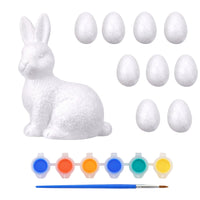 LEAN TOYS Osterset Styropor-Eier 9-tlg. Hasenfigur bemalt – Produktabbildung 4